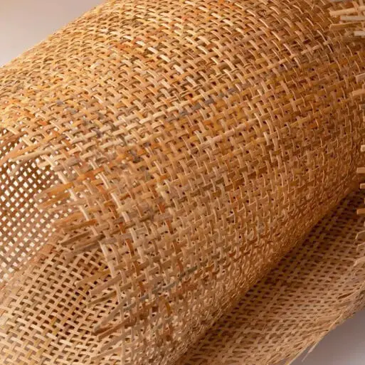 low quality radio square mesh natural rattan webbing