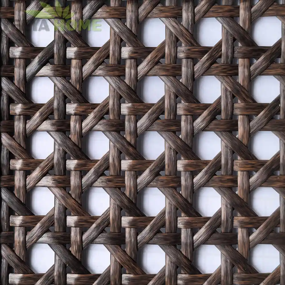 black outdoor plastic open weave rattan webbing
