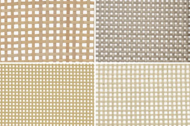 4 types of square mesh rattan cane webbing